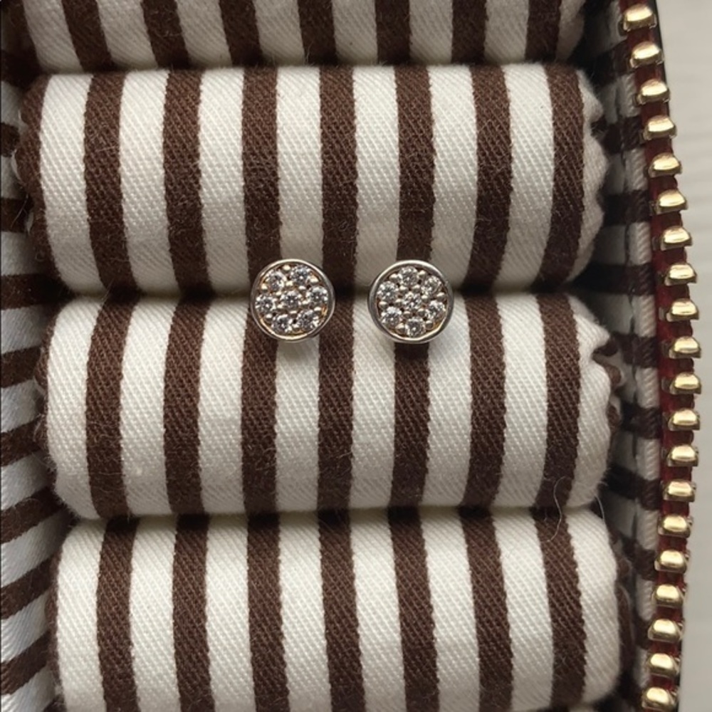 NWOT Diamond pave silver earrings